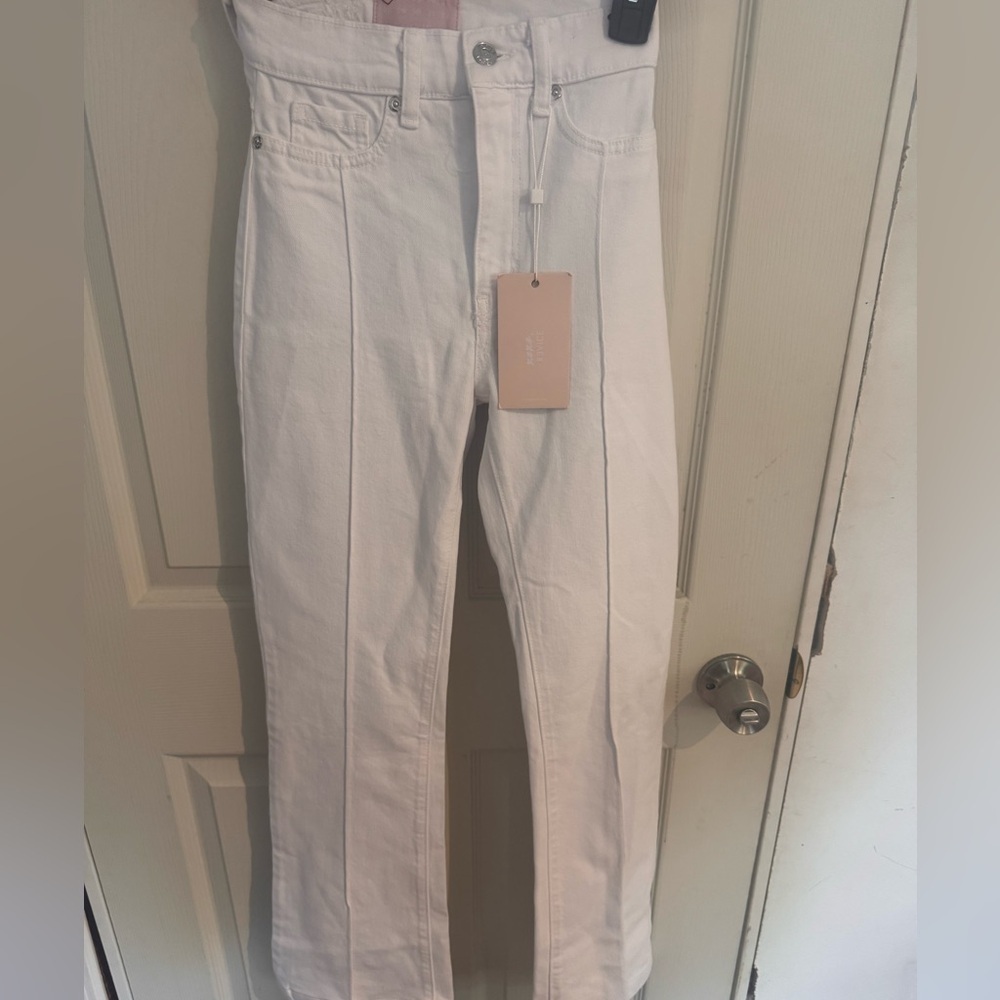 REVICE Women’s AVALON Cutout Detail Flare 70s Retro Jeans-White-Size 23 NWT - Picture 6 of 15